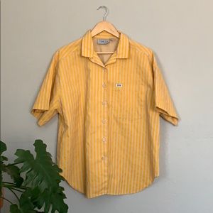 Vintage 90's Yellow Button Up Short Sleeve Shirt